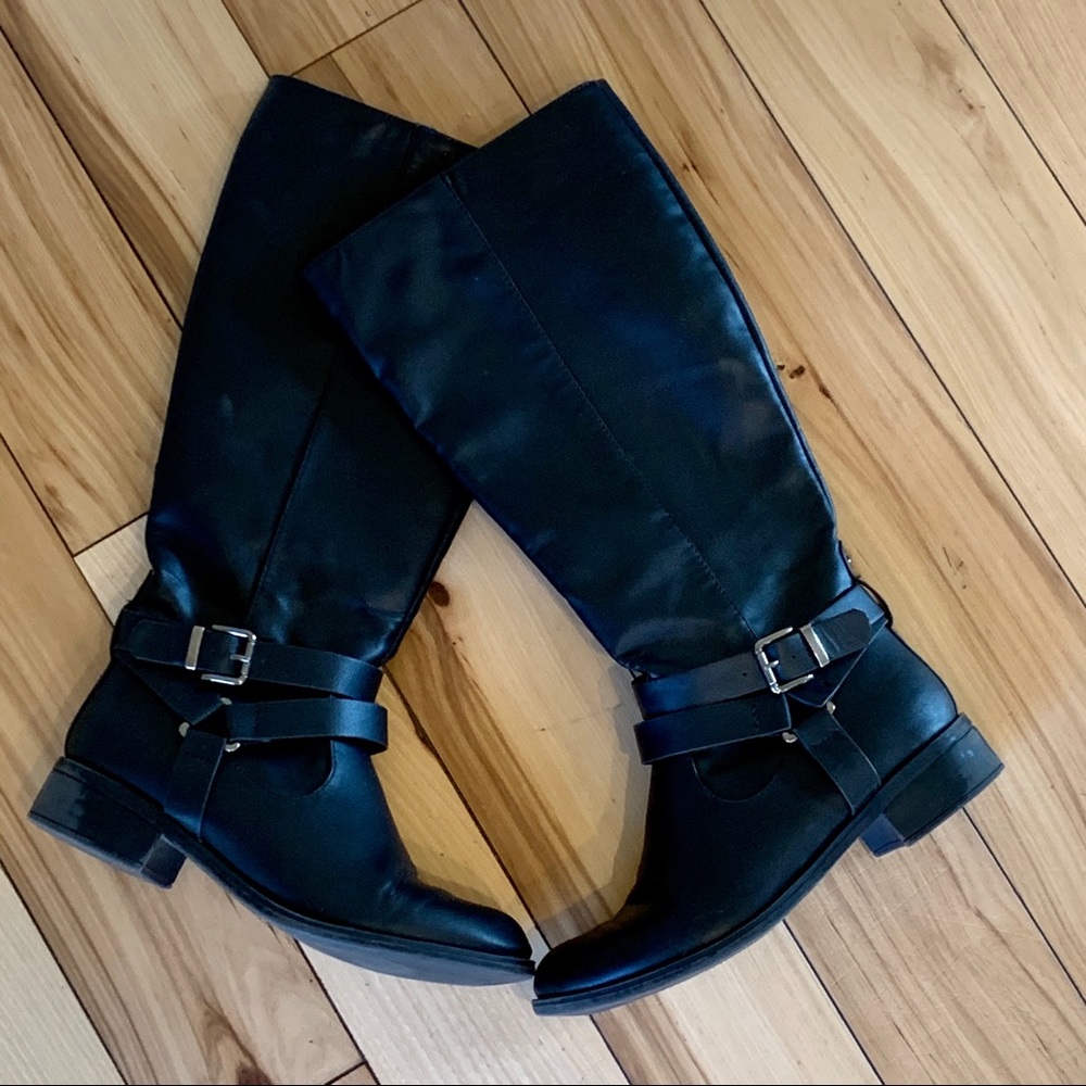 Black Faux Leather Boots
